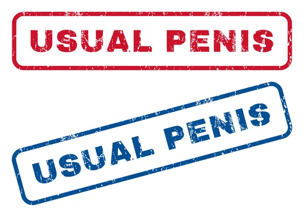 Usual Penis Rubber Stamps — Stockvector