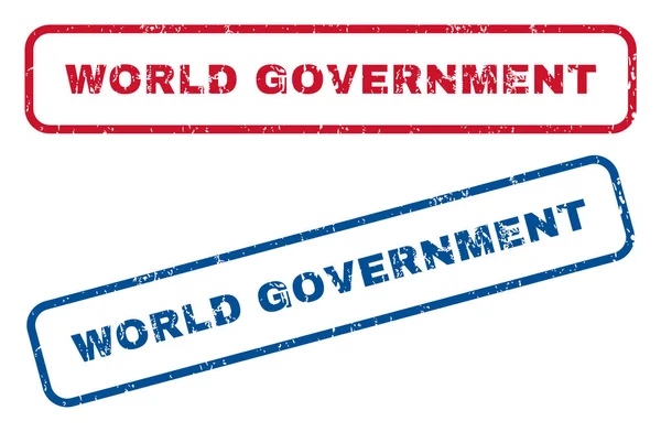 Timbres du gouvernement mondial en caoutchouc — Image vectorielle