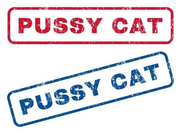 Pussy Cat Rubber Stamps — Stockvector