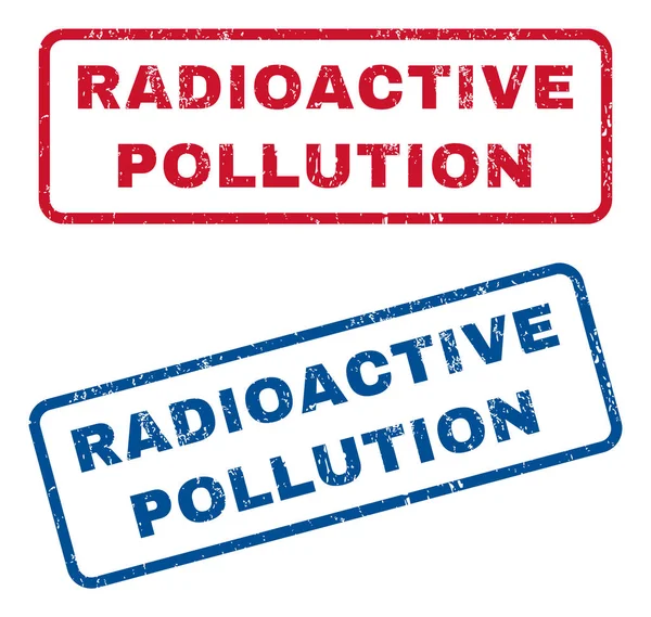 Carimbos de borracha de poluição radioactiva — Vetor de Stock