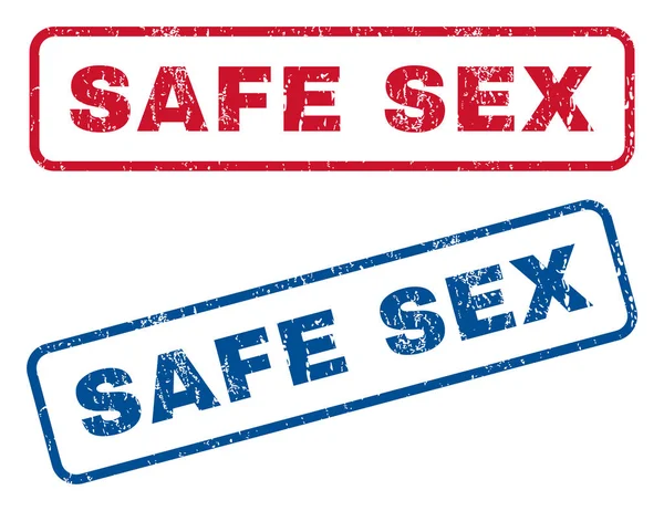Sellos de goma sexo seguro — Vector de stock