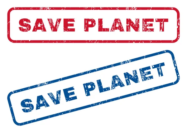 Planeten mit Stempeln retten — Stockvektor