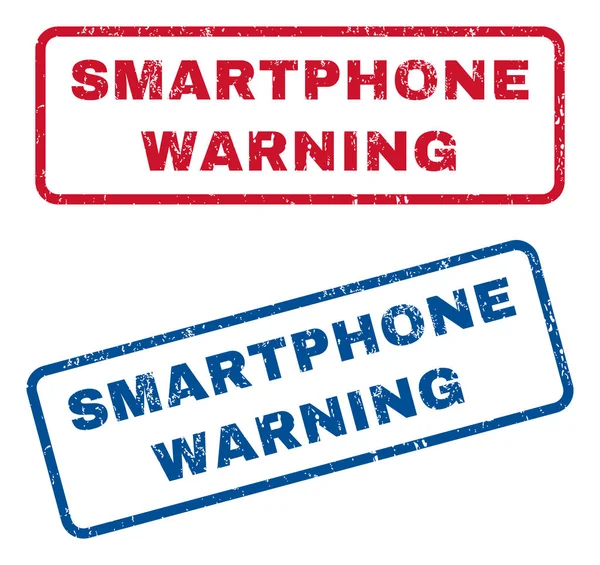 Smartphone Warning Rubber Stamps — Stock Vector