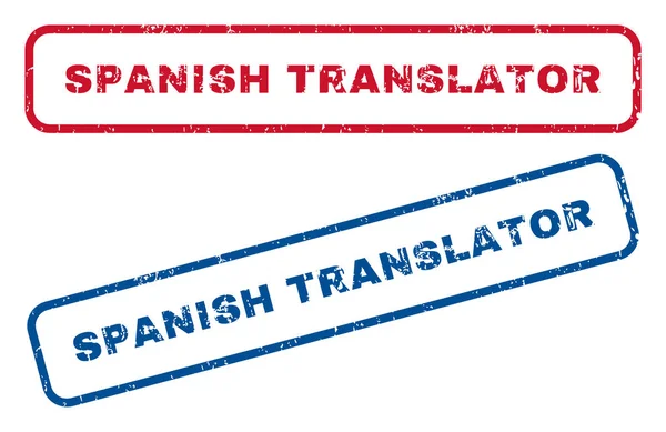 Sellos de caucho traductor español — Archivo Imágenes Vectoriales