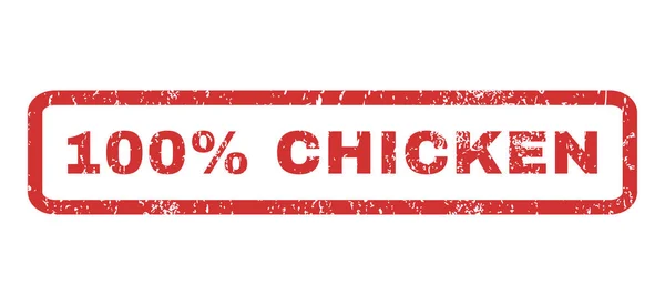 100 Percent Chicken Rubber Stamp — Stock Vector