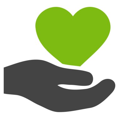 Aşk kalp teklif el vektör simgesi