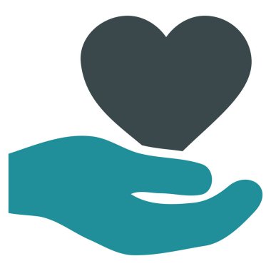 Aşk kalp teklif el vektör simgesi