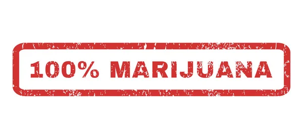 Selo de borracha 100% maconha —  Vetores de Stock