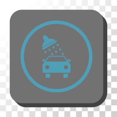 Oto yıkama yuvarlak kare vektör düğmesi