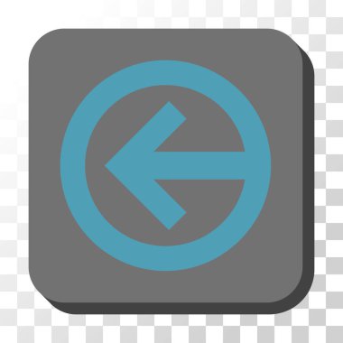 Yön sol yuvarlak kare vektör düğmesi