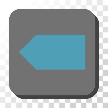 Yön sol yuvarlak kare vektör düğmesi