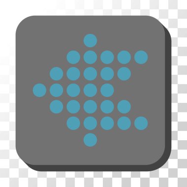 Noktalı ok sol düğme kare vektör yuvarlak