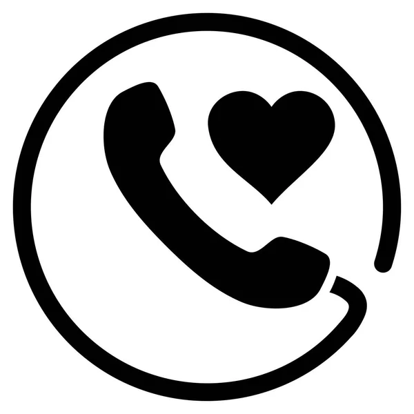 Ícone de vetor de telefone amor —  Vetores de Stock