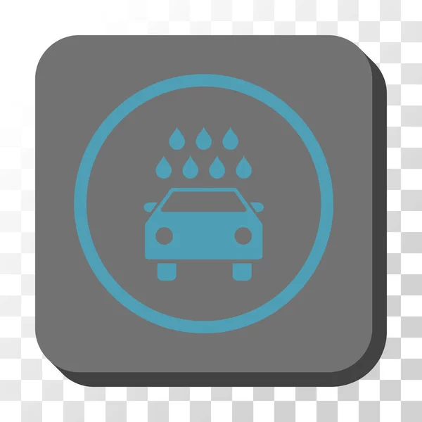 Samochód prysznic zaokrąglony kwadrat wektor przycisk — Wektor stockowy