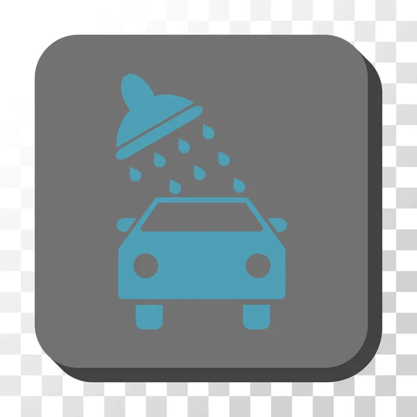洗車丸みを帯びた正方形のベクター ボタン — ストックベクタ