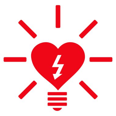 Kalp elektrikli ampul vektör simgesi
