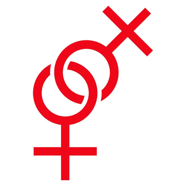 Lesbische liefde symboolpictogram Vector — Stockvector