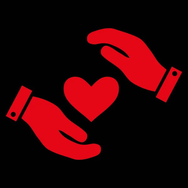 Amour Soins cardiaques Mains Icône vectorielle — Image vectorielle