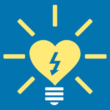 Kalp elektrikli ampul vektör simgesi
