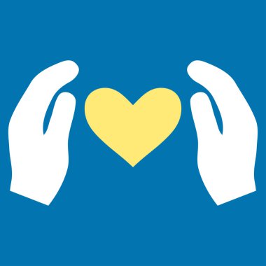 Aşk bakım el vektör simgesi