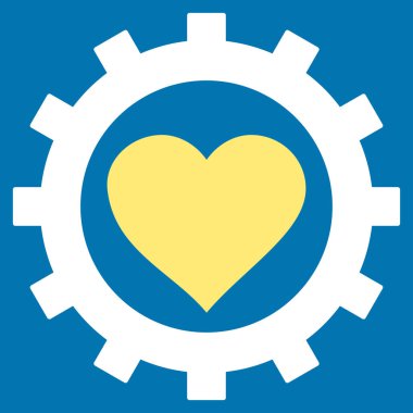 Aşk kalp seçenekleri dişli vektör simgesi