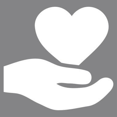 Aşk kalp teklif el vektör simgesi