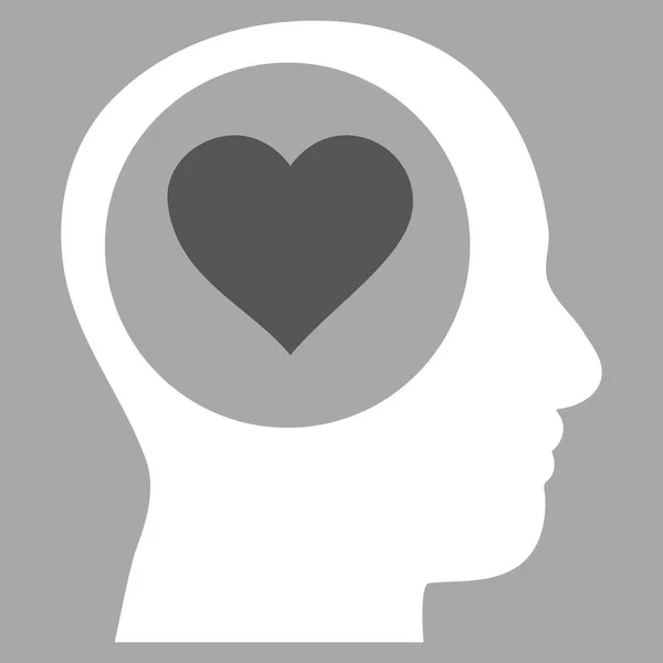 Liebe denken Kopf Vektor-Symbol — Stockvektor