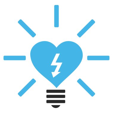 Kalp elektrikli ampul vektör simgesi