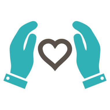 Aşk bakım el vektör simgesi