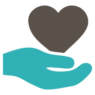 Aşk kalp teklif el vektör simgesi