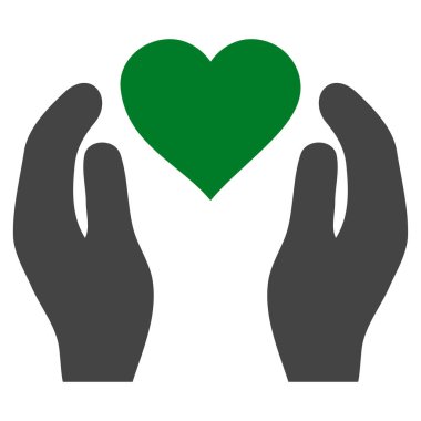 Aşk bakım el vektör simgesi