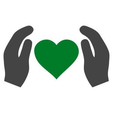 Aşk bakım el vektör simgesi