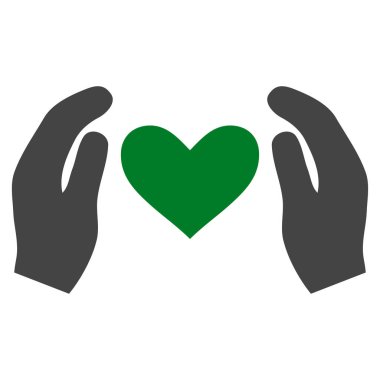 Aşk bakım el vektör simgesi