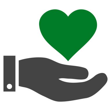 Aşk kalp teklif el vektör simgesi