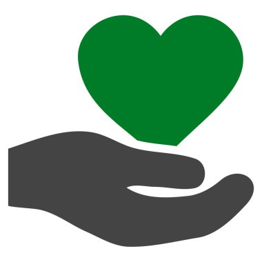 Aşk kalp teklif el vektör simgesi