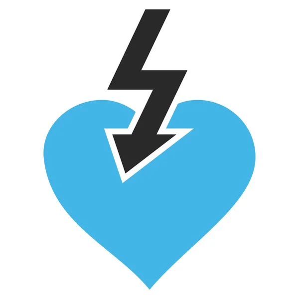 Heart Shock Strike Vector Icon — Stock Vector