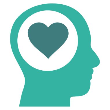 Aşk düşünme kafa vektör simgesi