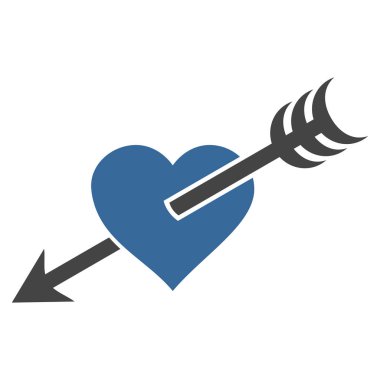 Ok kalp vektör simgesi