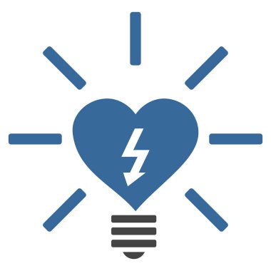 Kalp elektrikli ampul vektör simgesi