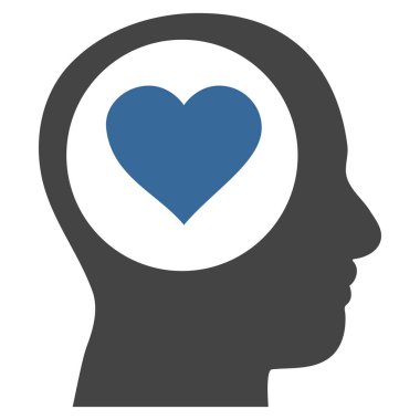 Aşk düşünme kafa vektör simgesi