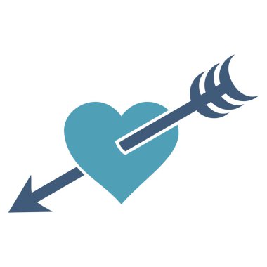 Ok kalp vektör simgesi