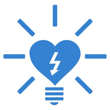 Kalp elektrikli ampul vektör simgesi