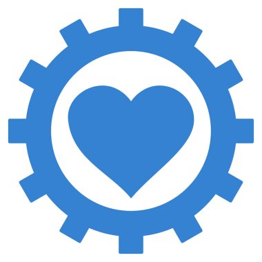 Aşk kalp seçenekleri dişli vektör simgesi