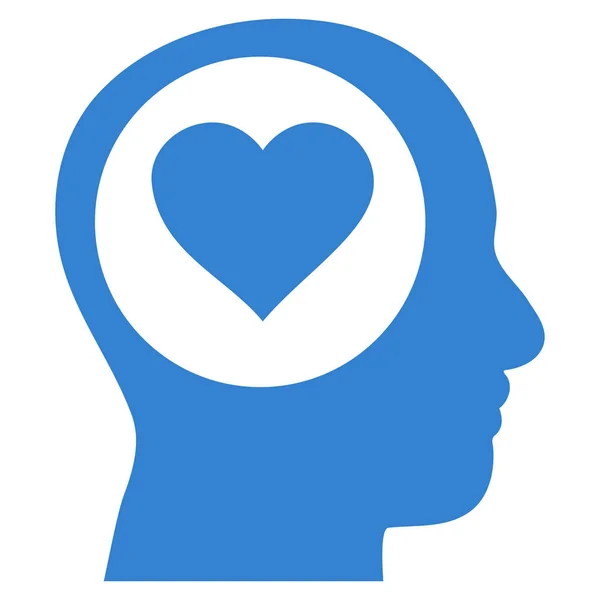 Láska myšlení hlavou vektorové ikony — Stockový vektor