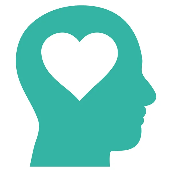 Love In Head Vector Icon — Stock Vector