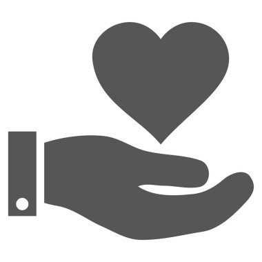 Aşk kalp teklif el vektör simgesi