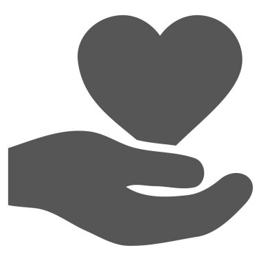 Aşk kalp teklif el vektör simgesi