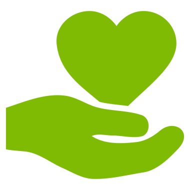 Aşk kalp teklif el vektör simgesi