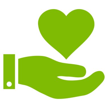 Aşk kalp teklif el vektör simgesi