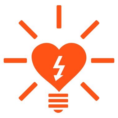 Kalp elektrikli ampul vektör simgesi